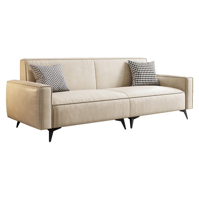 Contemporary Style 29.52" Wide Solid Color Sofa Square Arm Sofa