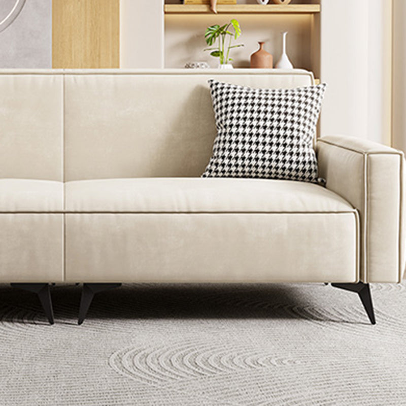 Contemporary Style 29.52" Wide Solid Color Sofa Square Arm Sofa