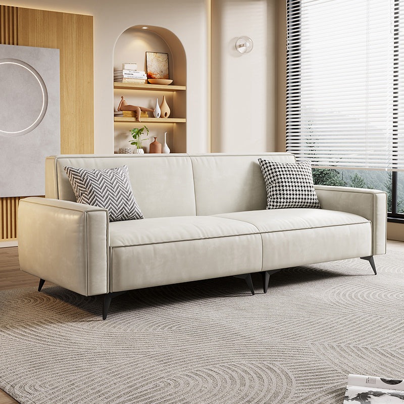 Contemporary Style 29.52" Wide Solid Color Sofa Square Arm Sofa