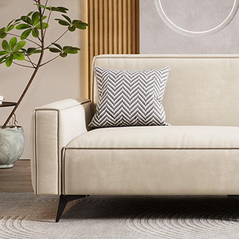 Contemporary Style 29.52" Wide Solid Color Sofa Square Arm Sofa