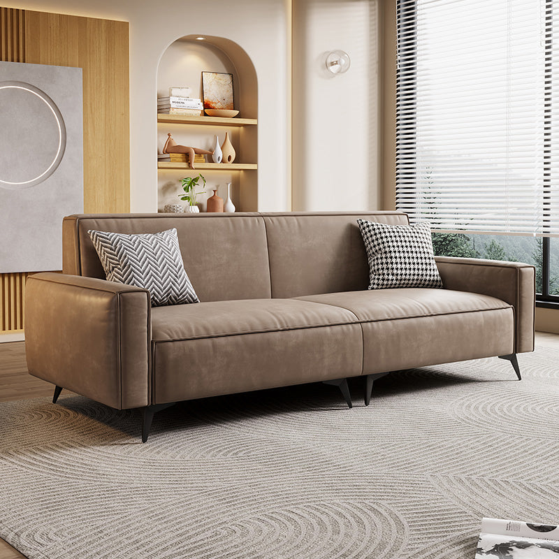 Contemporary Style 29.52" Wide Solid Color Sofa Square Arm Sofa