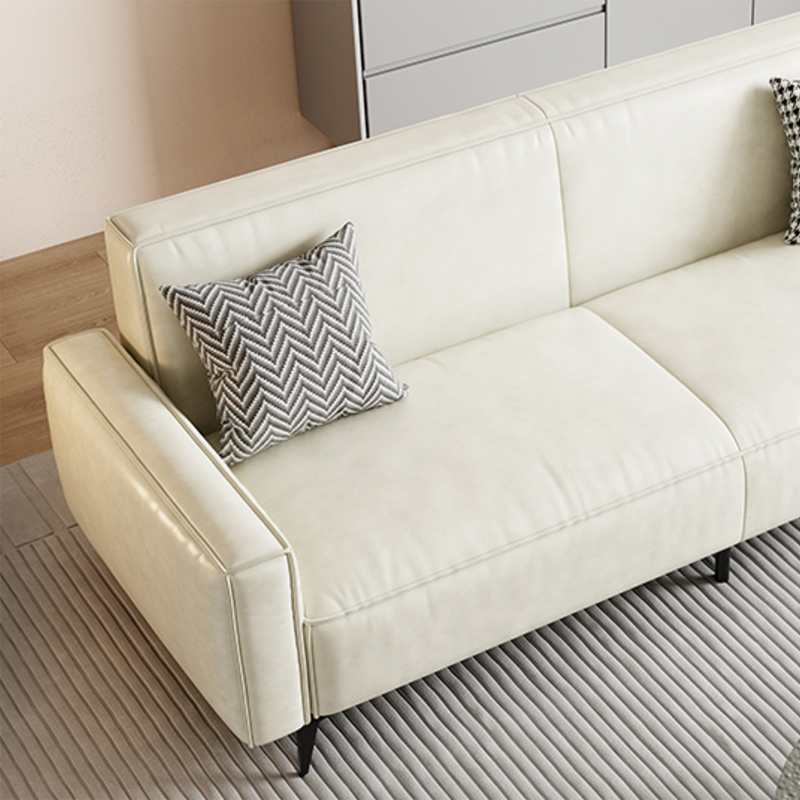 Contemporary Style 29.52" Wide Solid Color Sofa Square Arm Sofa