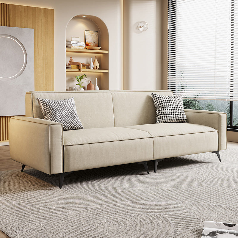 Contemporary Style 29.52" Wide Solid Color Sofa Square Arm Sofa