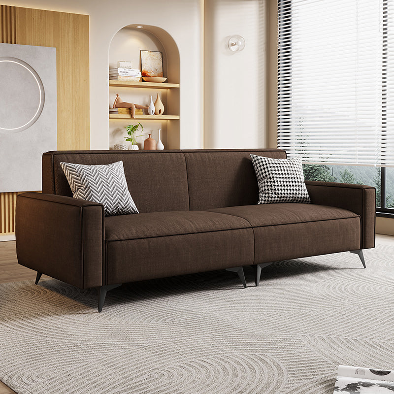 Contemporary Style 29.52" Wide Solid Color Sofa Square Arm Sofa