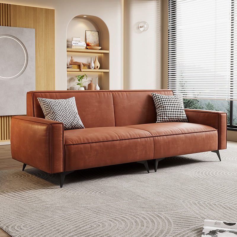 Contemporary Style 29.52" Wide Solid Color Sofa Square Arm Sofa