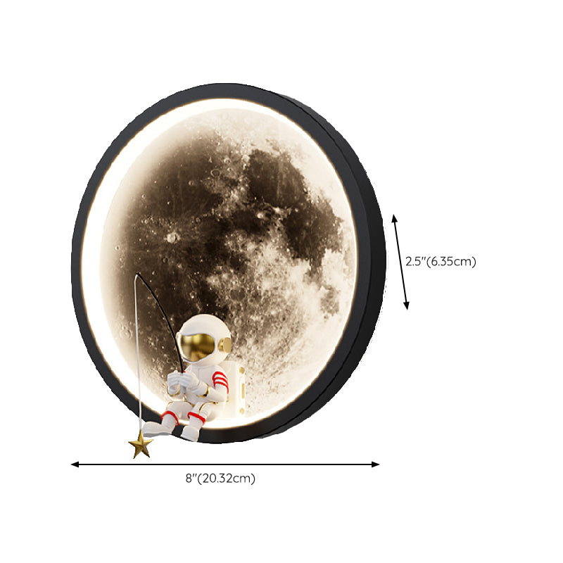 Contemporary Astronaut Wall Light Fixture Creative Wall Light Sconce for Sitting Room