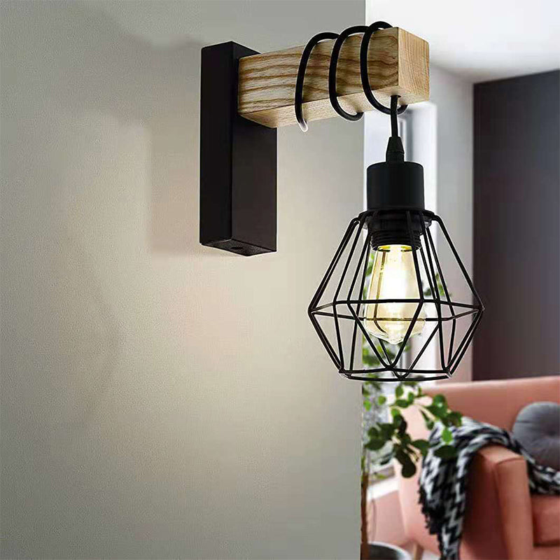 Metal Geometric Wall Light Sconce Industrial 1 Light Wall Mounted Lamp