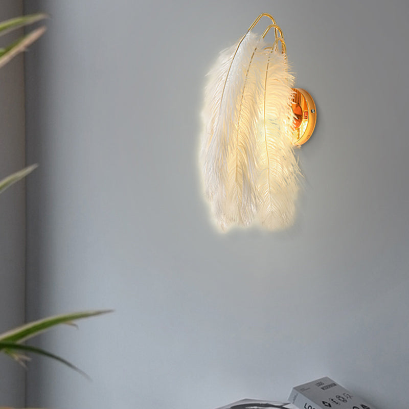 Feather Geometric Wall Light Sconce Modern 1 Light Wall Mounted Lamp