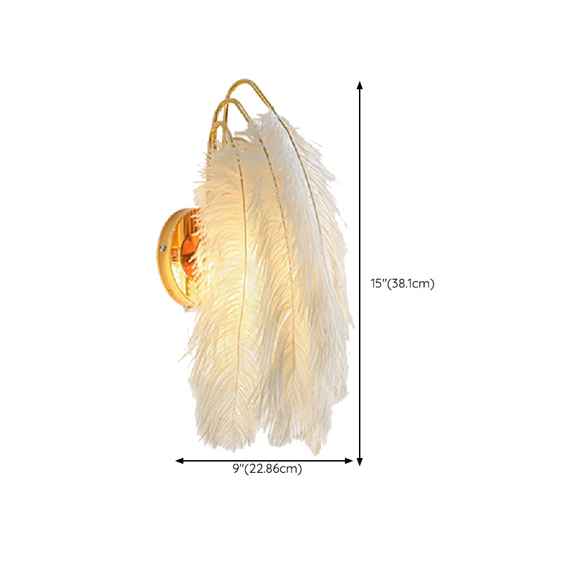 Feather Geometric Wall Light Sconce Modern 1 Light Wall Mounted Lamp