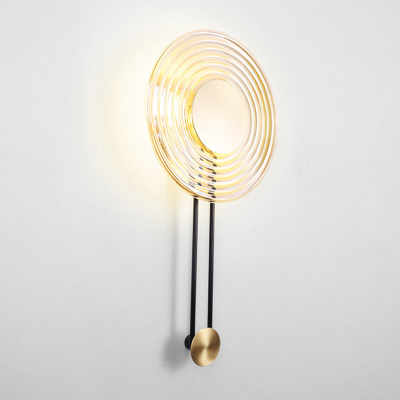Single Modern Brass Wall Mounted Sconce LED Glass Wall Light for Living Room