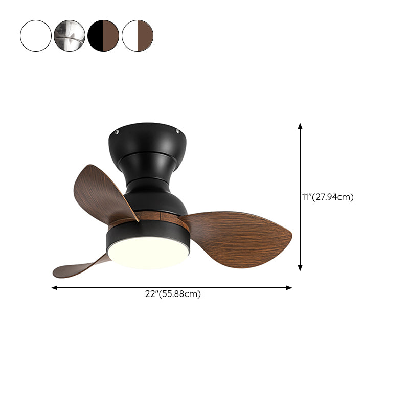 Fan Shape Metal Ceiling Fans Kid Style Single Light Flush Ceiling Fan