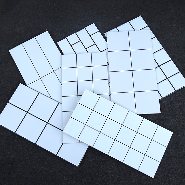 12" X 24" White Subway Tile Mixed Material Rectangular Shower Wall Tile