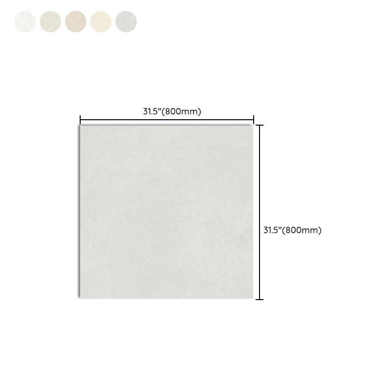 Rectangle Floor Tile Pure Color Straight Edge Floor Tile for Living Room