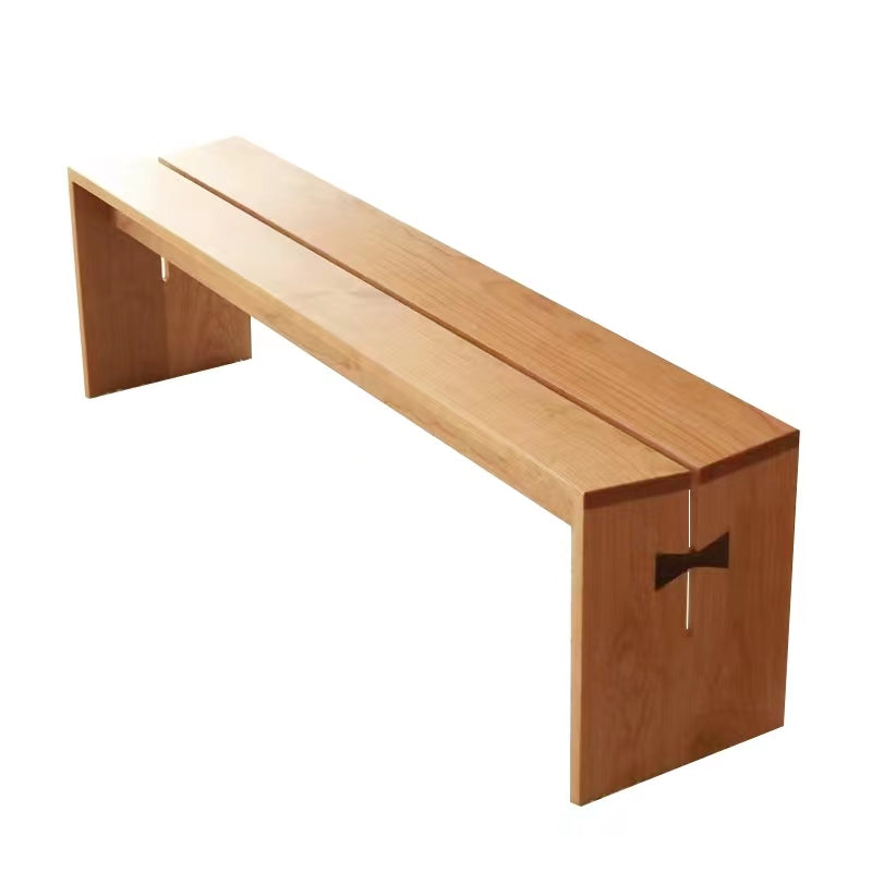 Modern Restaurant Seating Bench Solid Wood Rectangle Bench in Nature