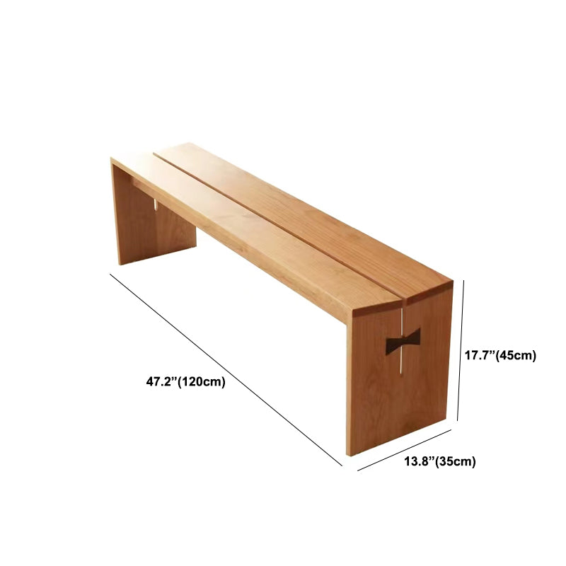 Modern Restaurant Seating Bench Solid Wood Rectangle Bench in Nature