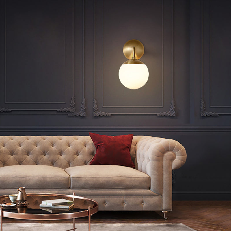 Ball Shape Glass Vanity Lamp Modern Style 1 Light Vanity Light Fixture