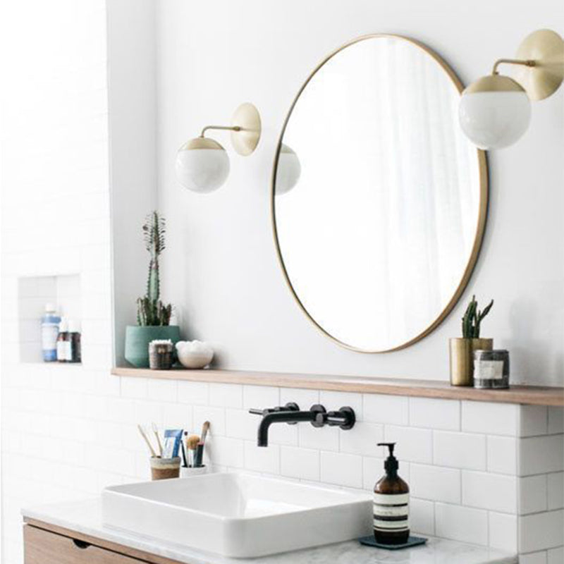 Ball Shape Glass Vanity Lamp Modern Style 1 Light Vanity Light Fixture