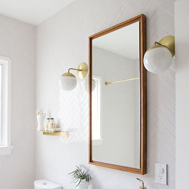 Ball Shape Glass Vanity Lamp Modern Style 1 Light Vanity Light Fixture