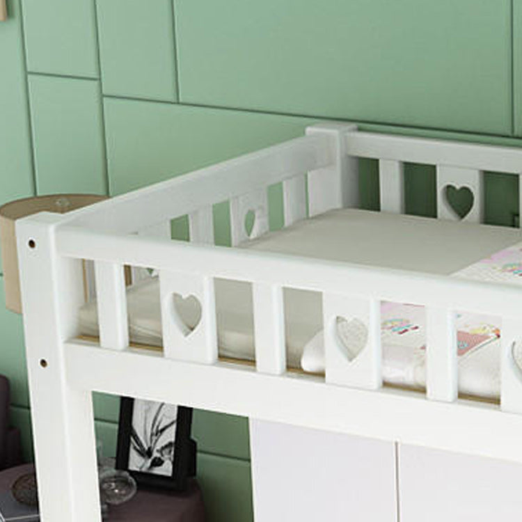 White Loft Bed Scandinavian Solid Wood High Loft Open-Frame Kids Bed