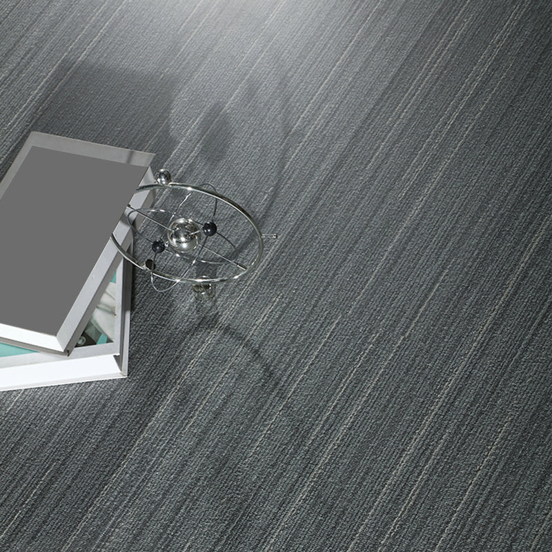 Grey Tone Plastic Floor Fabric Look Square Edge Water Resistant Floor Tile