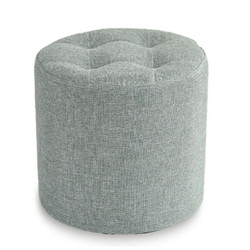 Fabric Cylinder Shape Pouf Pure Color Tufted Contemporary Fade Resistant Pouf