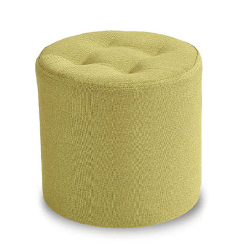 Fabric Cylinder Shape Pouf Pure Color Tufted Contemporary Fade Resistant Pouf