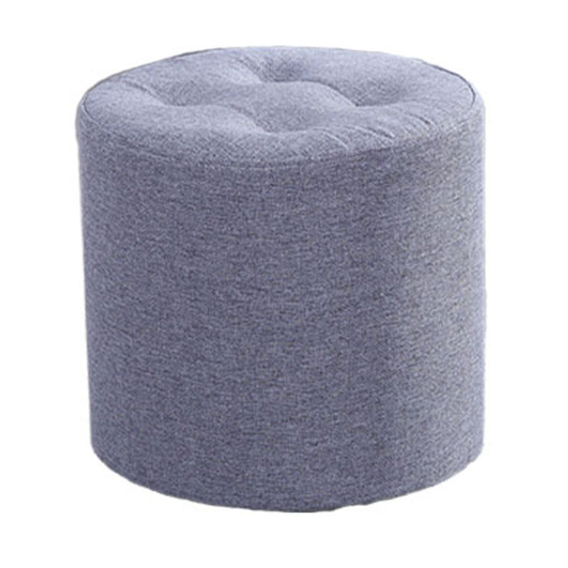 Fabric Cylinder Shape Pouf Pure Color Tufted Contemporary Fade Resistant Pouf