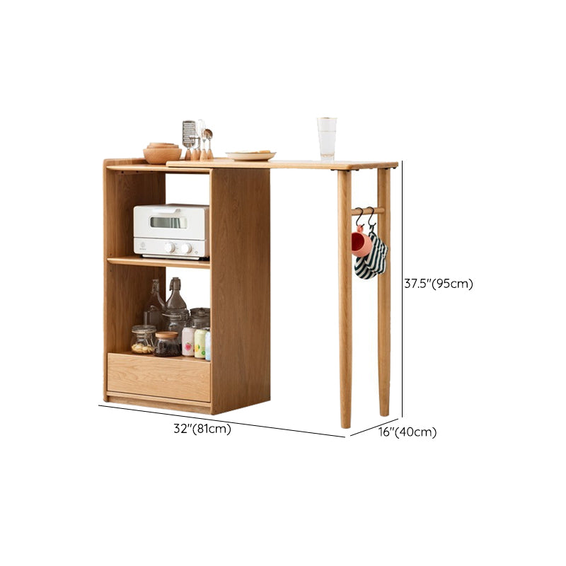 Modern Dining Table Solid Wood Dining Table for Dining Room with Storage