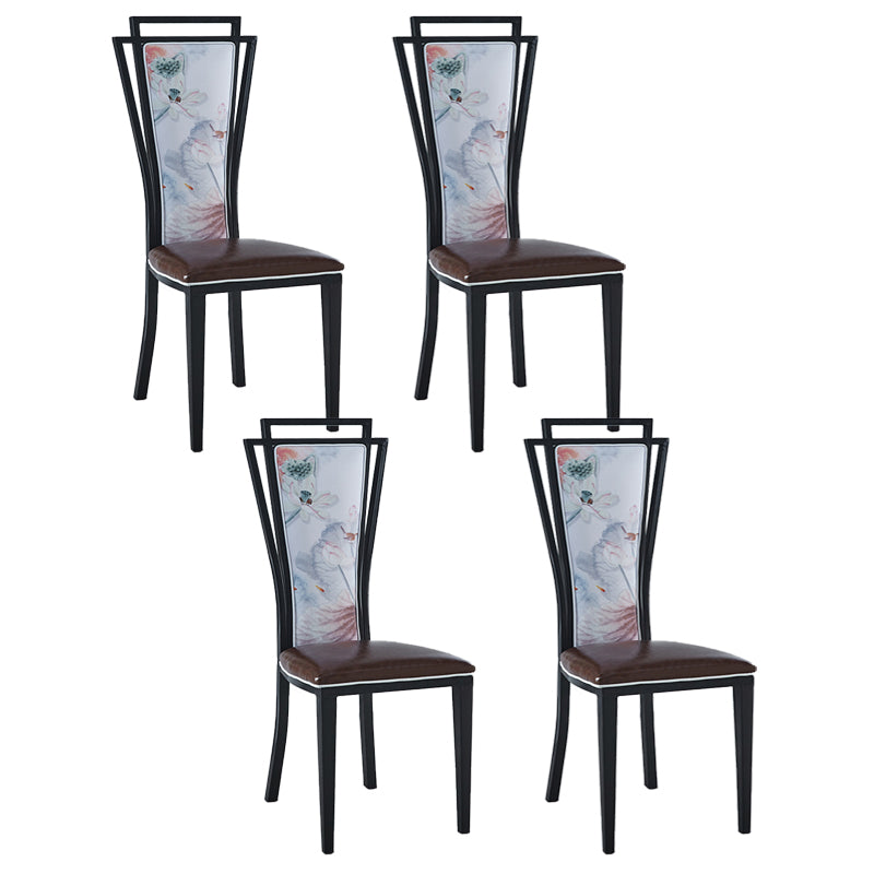 Contemporary Style Side Chair Metal Dining Room Chair for Kitchen