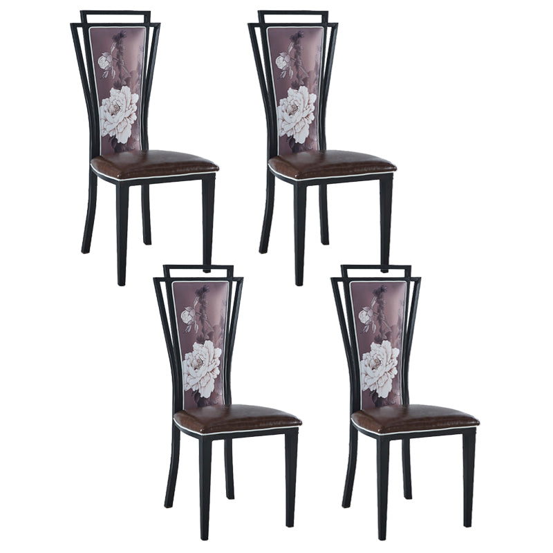 Contemporary Style Side Chair Metal Dining Room Chair for Kitchen