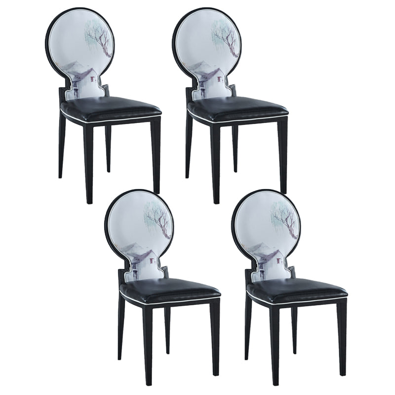 Contemporary Style Side Chair Metal Dining Room Chair for Kitchen