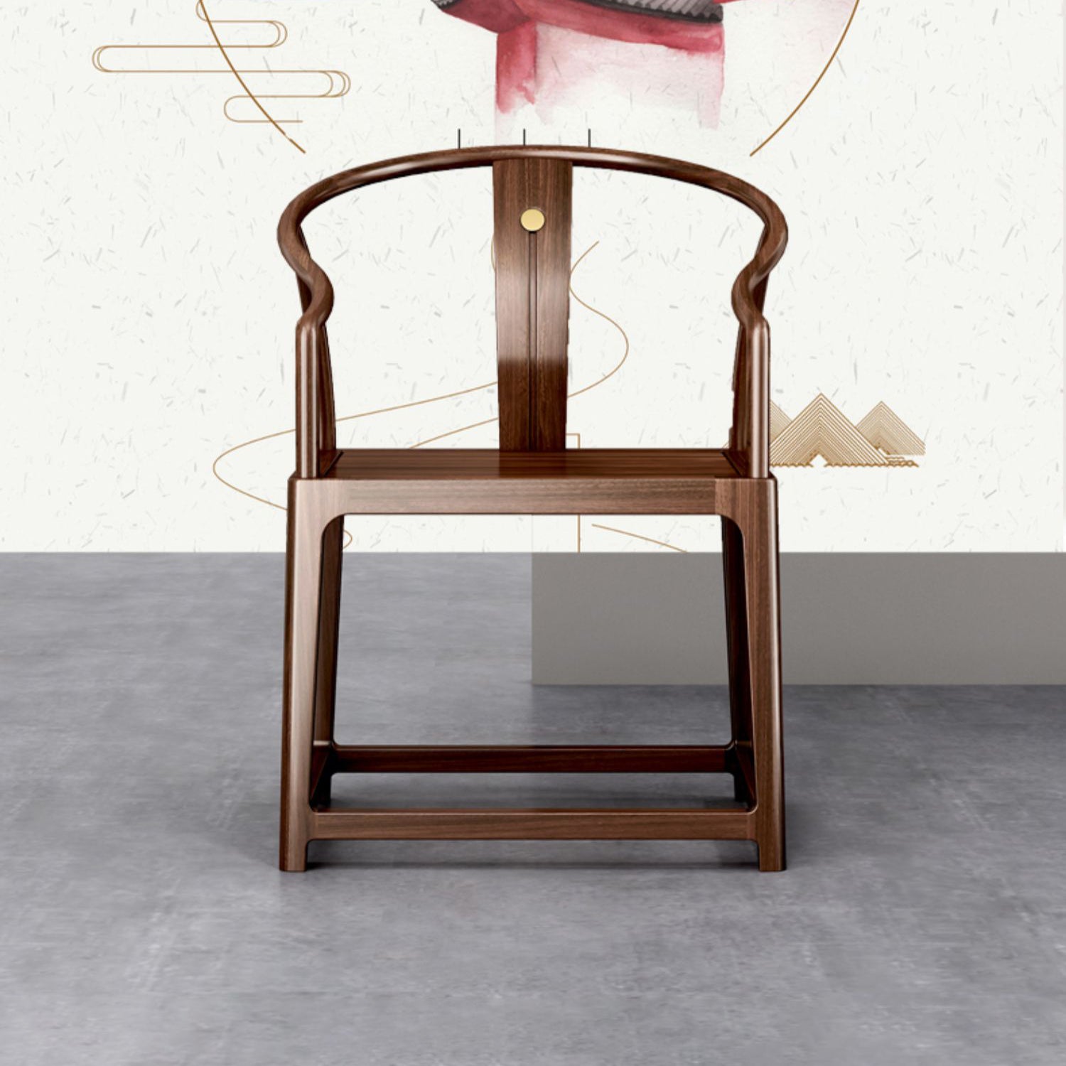 Traditional Style Dining Arm Chair Solid Wood Arm Chair for Home