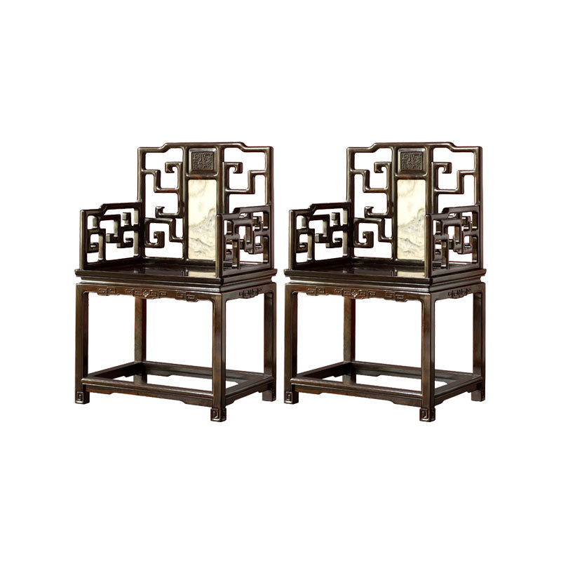 Indoor Deep Brown Dining Arm Chair Solid Wood Dining Chair for Home