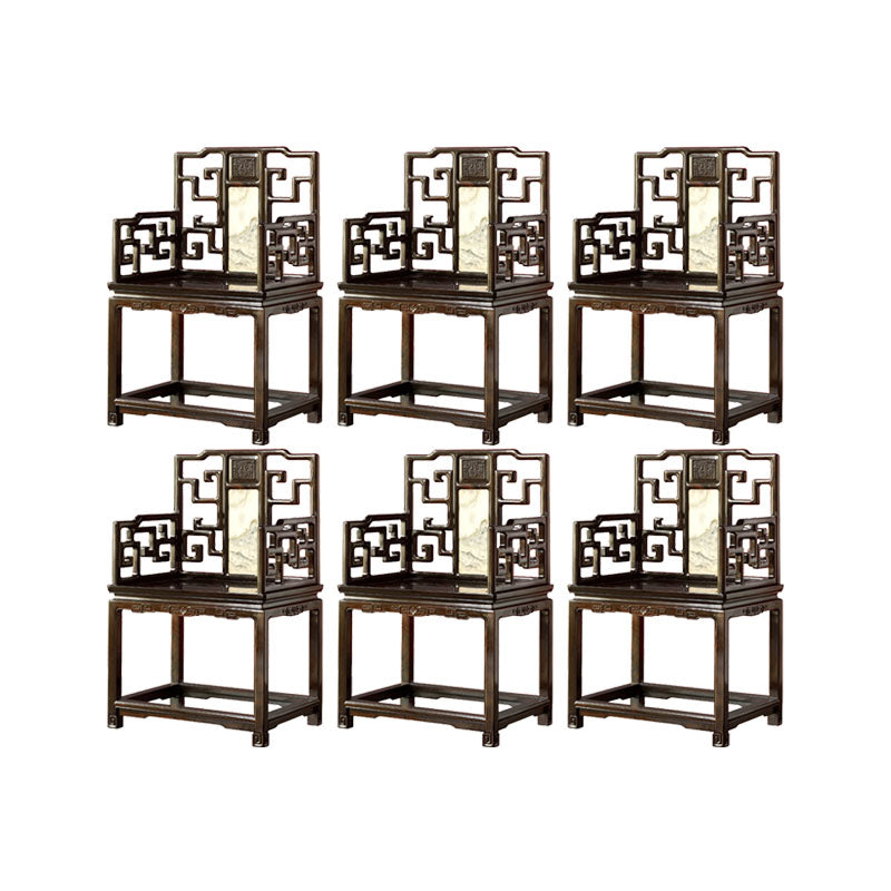 Indoor Deep Brown Dining Arm Chair Solid Wood Dining Chair for Home