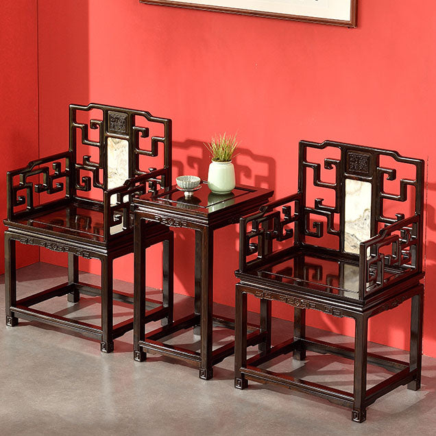 Indoor Deep Brown Dining Arm Chair Solid Wood Dining Chair for Home