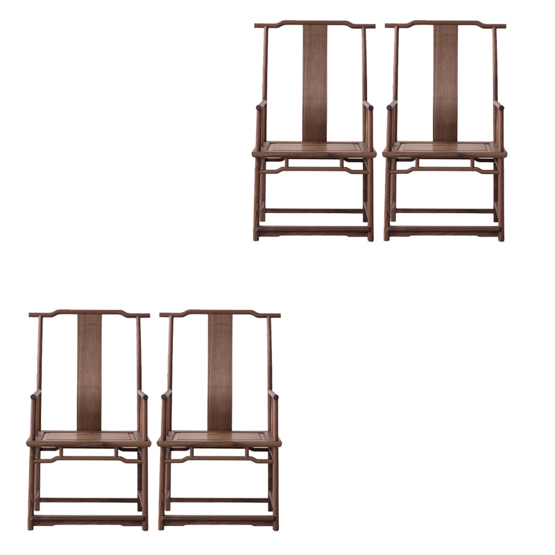 Solid Wood Dining Chair Traditional High Back Dining Chair with Cushion
