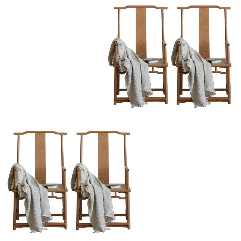 Solid Wood Dining Chair Traditional High Back Dining Chair with Cushion