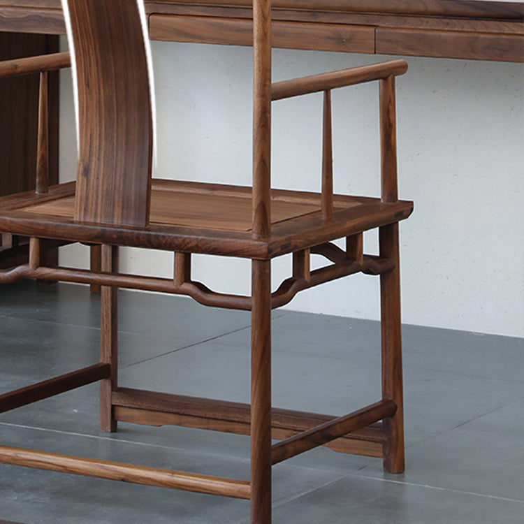 Solid Wood Dining Chair Traditional High Back Dining Chair with Cushion
