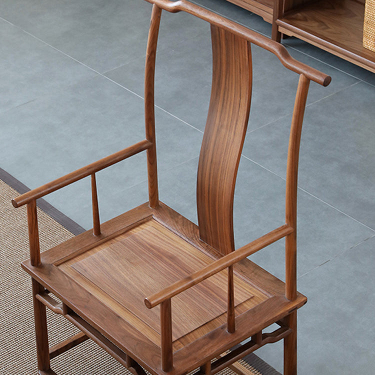 Solid Wood Dining Chair Traditional High Back Dining Chair with Cushion