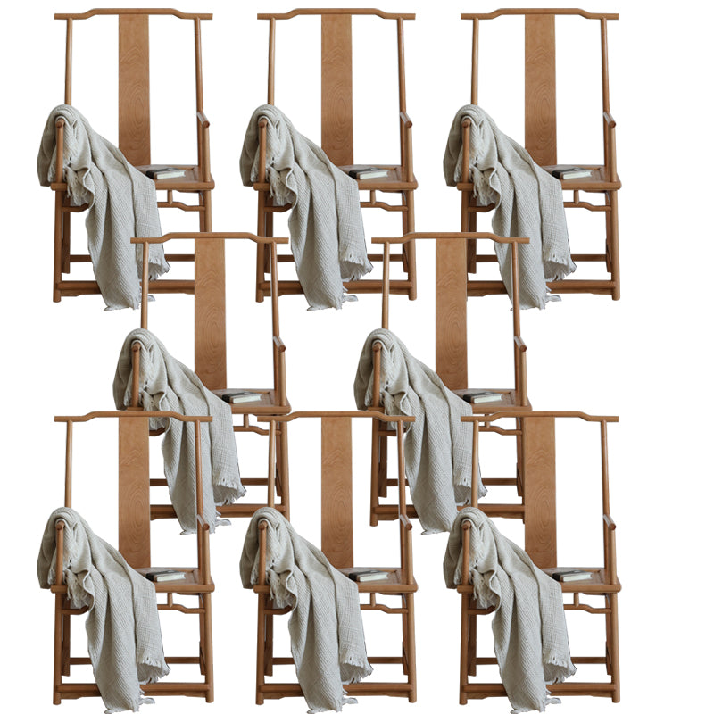 Solid Wood Dining Chair Traditional High Back Dining Chair with Cushion