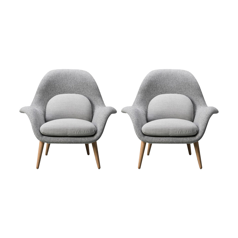Modern Style Dining Chair Linen Parsons Arm Chair for Living Room