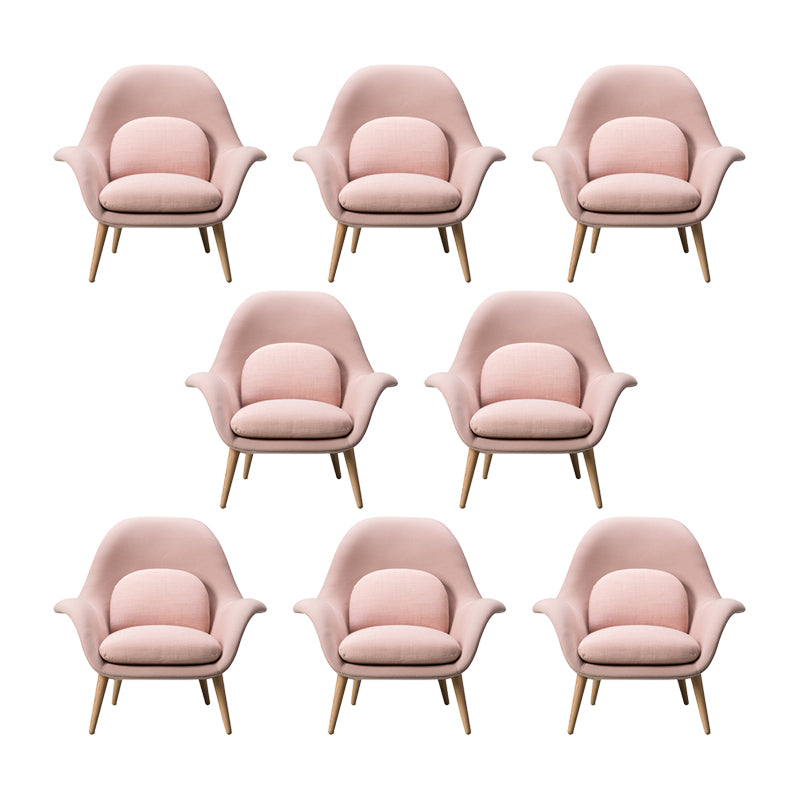 Modern Style Dining Chair Linen Parsons Arm Chair for Living Room