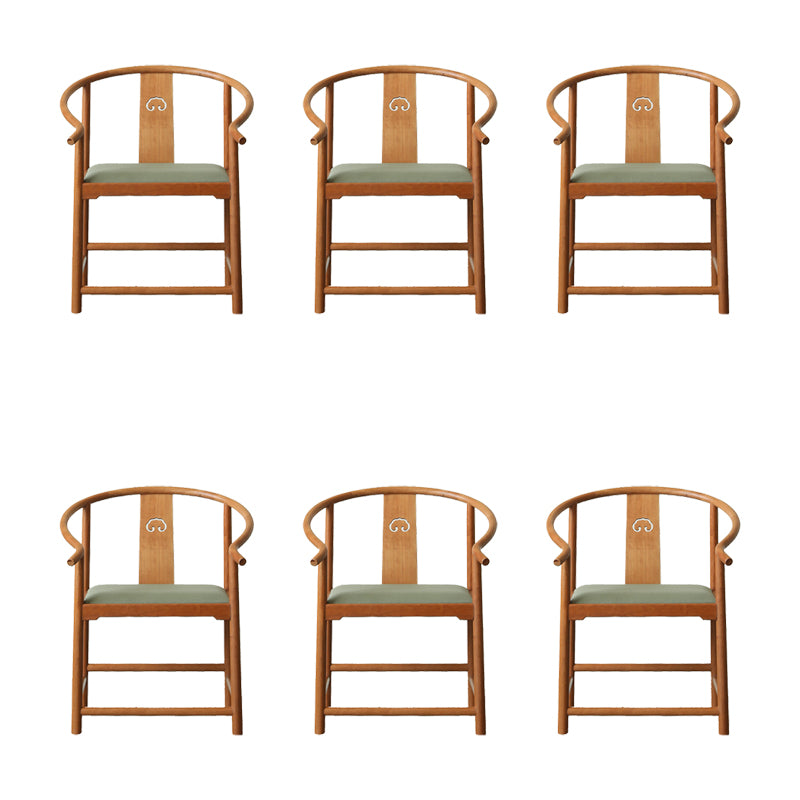 Traditional Kitchen Dining Chair Solid Wood Arm Chair with Cushion