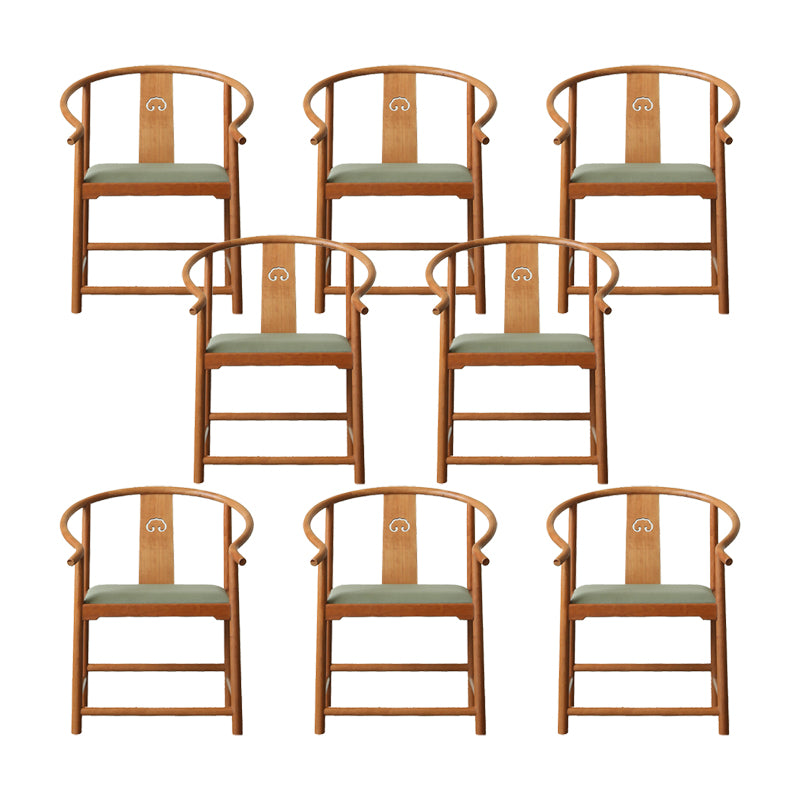 Traditional Kitchen Dining Chair Solid Wood Arm Chair with Cushion