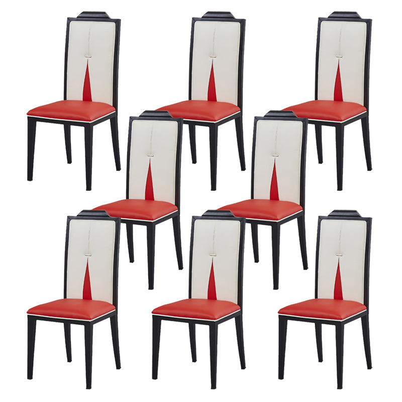 Faux Leather Dining Chairs Glam Style High Back Dining Chairs
