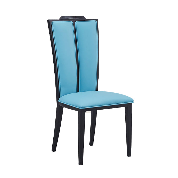 Faux Leather Dining Chairs Glam Style High Back Dining Chairs