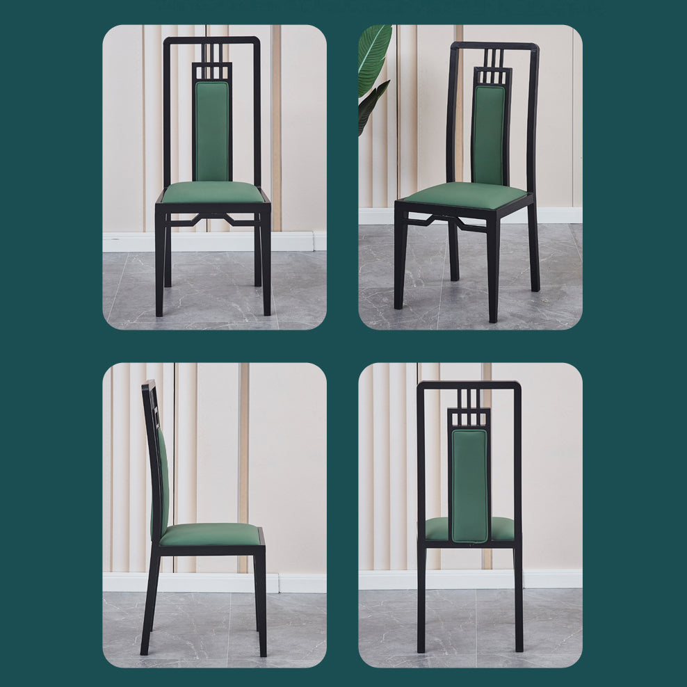 Faux Leather Dining Chairs Glam Style High Back Dining Chairs