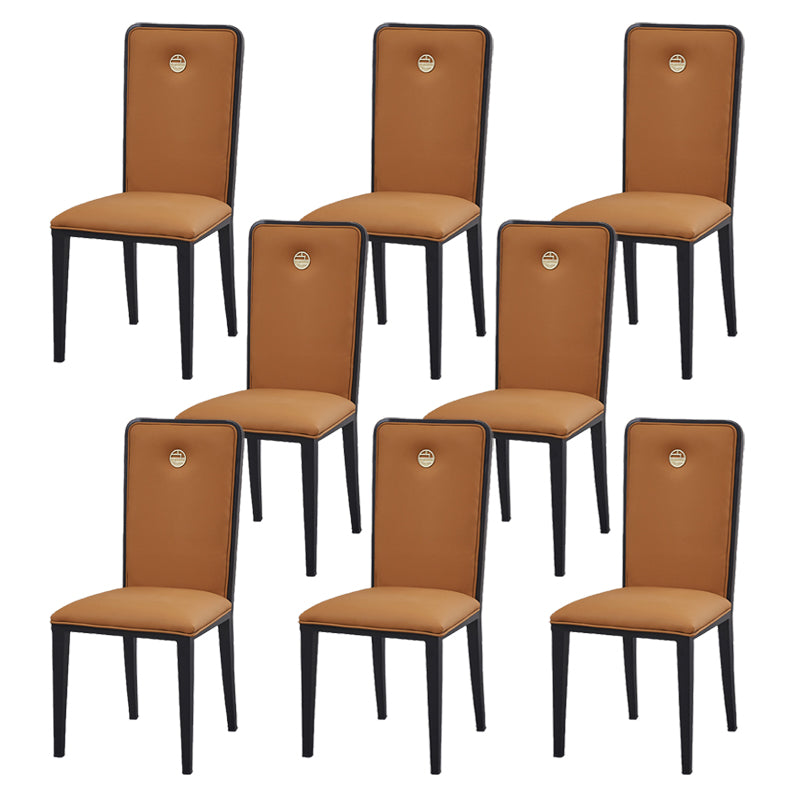 Faux Leather Dining Chairs Glam Style High Back Dining Chairs