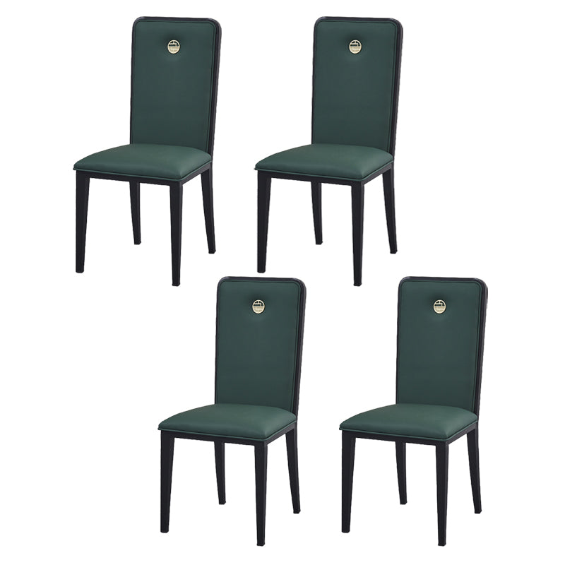 Faux Leather Dining Chairs Glam Style High Back Dining Chairs