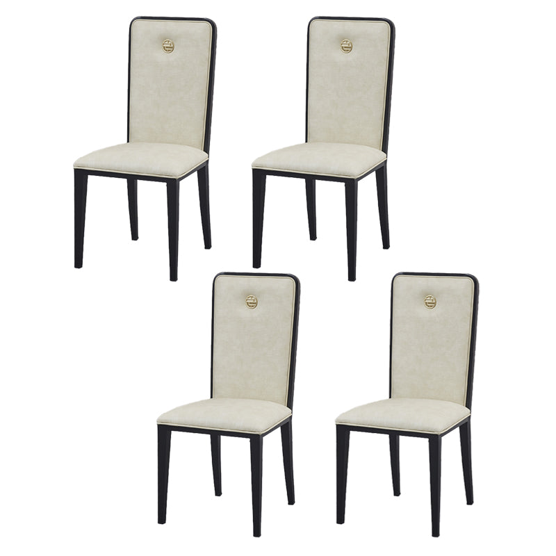 Faux Leather Dining Chairs Glam Style High Back Dining Chairs